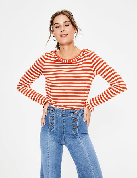 Olive Jersey Top - Ivory/Red Pop Olive Jersey Top - Ivory/Red Pop