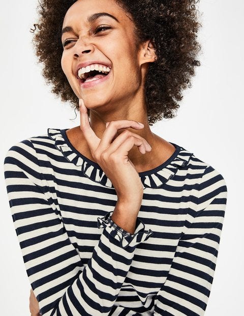 Olive Jersey Top - Ivory/Navy Olive Jersey Top - Ivory/Navy