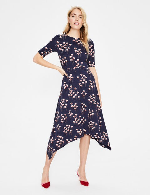 Leonie Ponte Midi Dress - Navy Crocus Spray Leonie Ponte Midi Dress - Navy Crocus Spray