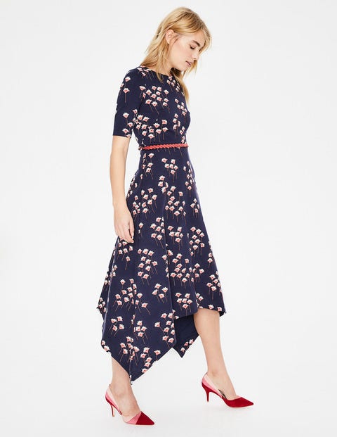 Leonie Ponte Midi Dress - Navy Crocus Spray Leonie Ponte Midi Dress - Navy Crocus Spray
