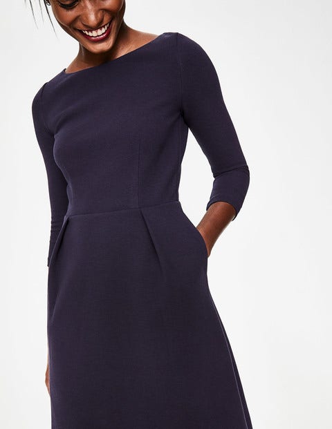 Alma Ottoman Midi Dress - Navy Alma Ottoman Midi Dress - Navy