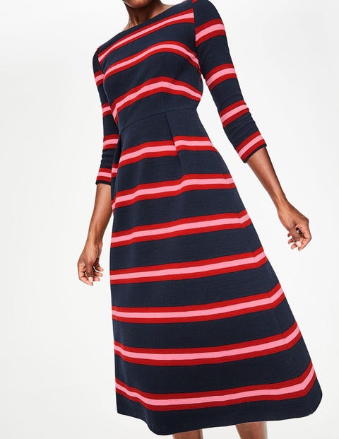 Alma Ottoman Midi Dress - Navy/Poinsettia Alma Ottoman Midi Dress - Navy/Poinsettia