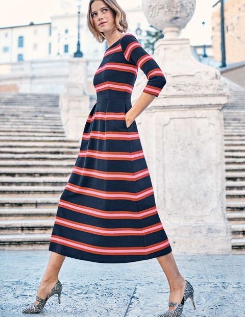 Alma Ottoman Midi Dress - Navy/Poinsettia Alma Ottoman Midi Dress - Navy/Poinsettia
