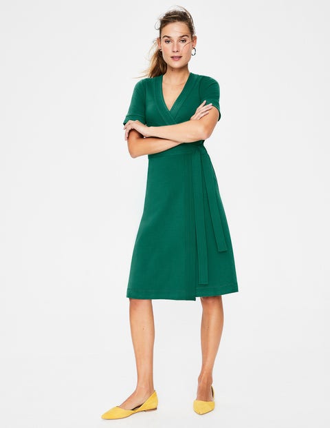 mira ponte wrap dress