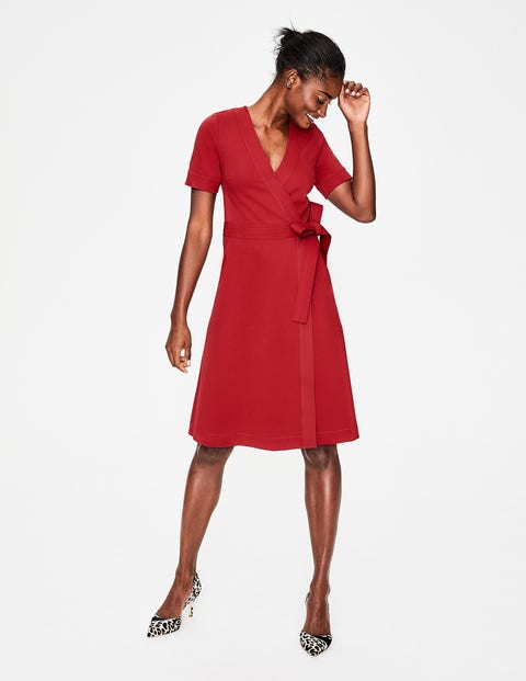 mira ponte wrap dress