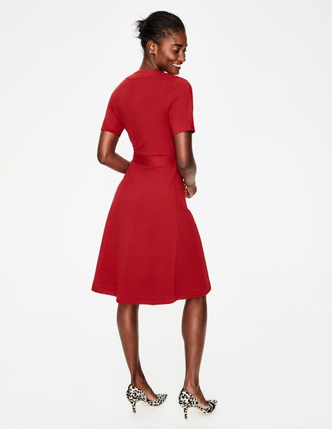 mira ponte wrap dress