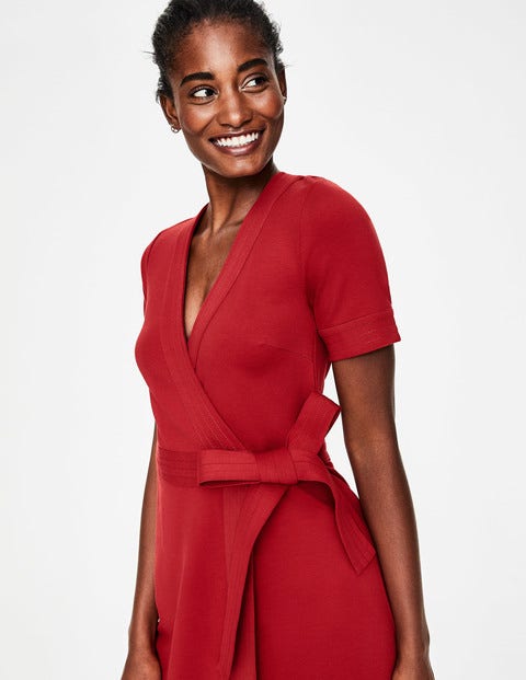 mira ponte wrap dress