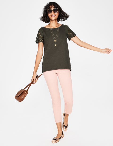 Isabella Broderie Back Top - Khaki Isabella Broderie Back Top - Khaki