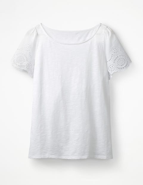 Isabella Broderie Back Top - White Isabella Broderie Back Top - White
