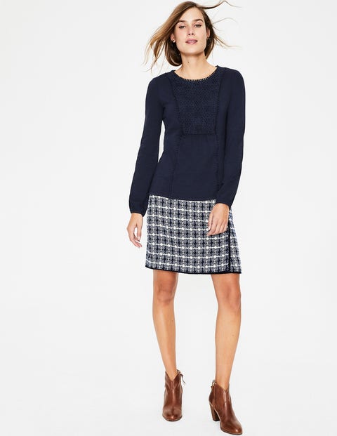 Haut Cleo En Jersey Et Broderie Anglaise - Bleu marine Haut Cleo En Jersey Et Broderie Anglaise - Bleu marine