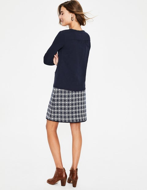 Haut Cleo En Jersey Et Broderie Anglaise - Bleu marine Haut Cleo En Jersey Et Broderie Anglaise - Bleu marine