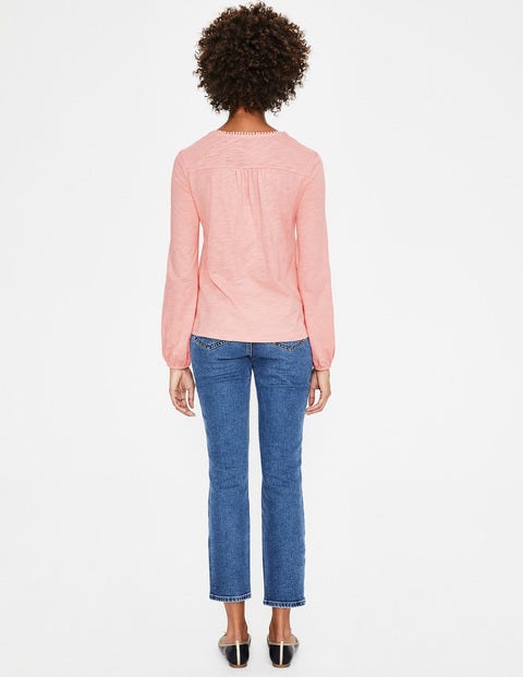 Cleo Broderie Jersey Top - Chalky Pink Cleo Broderie Jersey Top - Chalky Pink