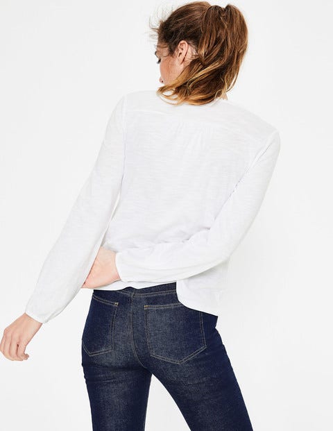Cleo Broderie Jersey Top - White Cleo Broderie Jersey Top - White