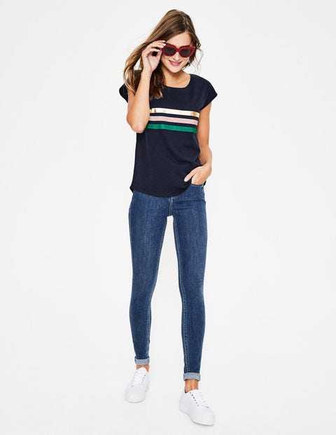 Robyn Jersey Tee - Navy/Chalky Pink Metallic Robyn Jersey Tee - Navy/Chalky Pink Metallic