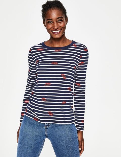 Make A Statement Breton - Red Lips Glitter Make A Statement Breton - Red Lips Glitter