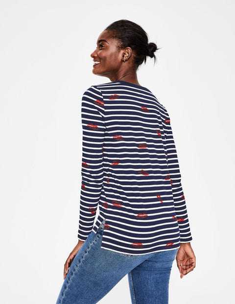 Make A Statement Breton - Red Lips Glitter Make A Statement Breton - Red Lips Glitter