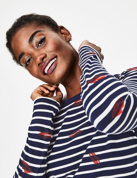Make A Statement Breton - Red Lips Glitter Make A Statement Breton - Red Lips Glitter