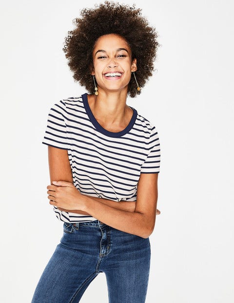 Short Sleeve Crew Neck Breton - Ivory/Navy Short Sleeve Crew Neck Breton - Ivory/Navy