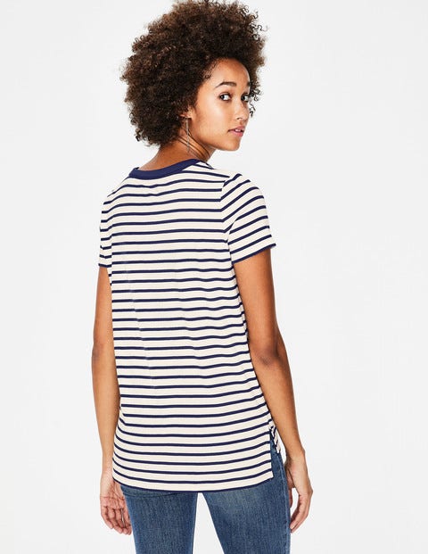 Short Sleeve Crew Neck Breton - Ivory/Navy Short Sleeve Crew Neck Breton - Ivory/Navy