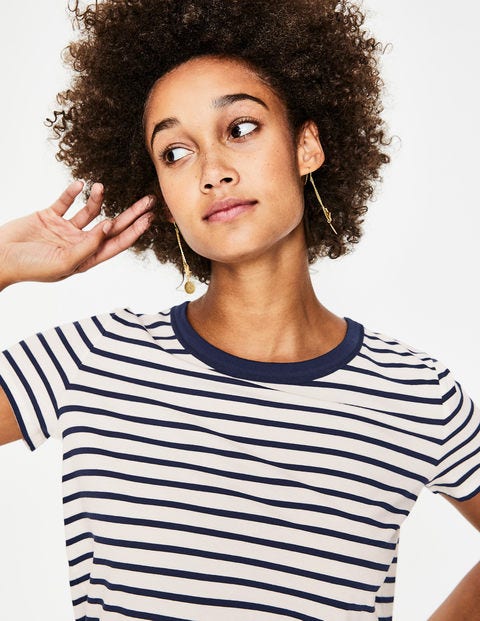 Short Sleeve Crew Neck Breton - Ivory/Navy Short Sleeve Crew Neck Breton - Ivory/Navy
