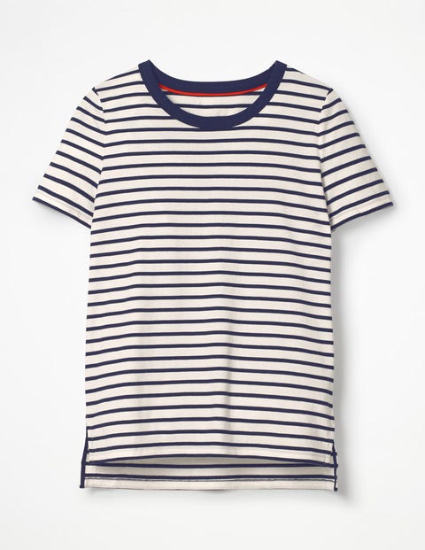 Short Sleeve Crew Neck Breton - Ivory/Navy Short Sleeve Crew Neck Breton - Ivory/Navy