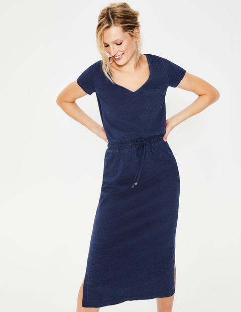 Lola Jersey Midi Dress - Mid Vintage Denim Lola Jersey Midi Dress - Mid Vintage Denim