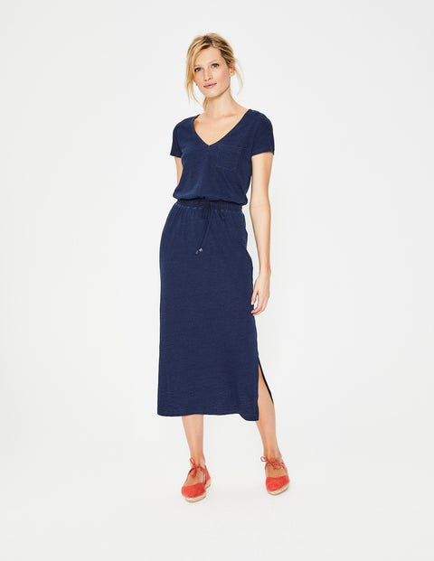 Lola Jersey Midi Dress - Mid Vintage Denim Lola Jersey Midi Dress - Mid Vintage Denim