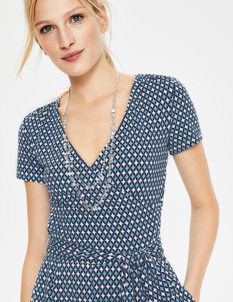 Caroline Jersey Playsuit - Heron Blue Diamond Lattice Caroline Jersey Playsuit - Heron Blue Diamond Lattice
