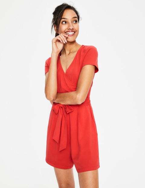 Caroline Jersey Romper - Red Pop Caroline Jersey Romper - Red Pop