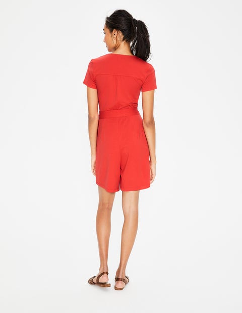 Caroline Jersey Romper - Red Pop Caroline Jersey Romper - Red Pop