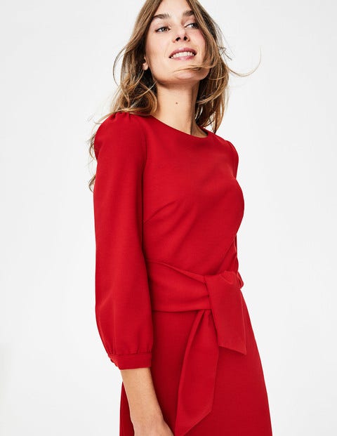 Robe Josephine En Point De Rome - Poinsettia Robe Josephine En Point De Rome - Poinsettia