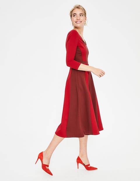 Erin Ponte Midi Dress - Maroon Erin Ponte Midi Dress - Maroon