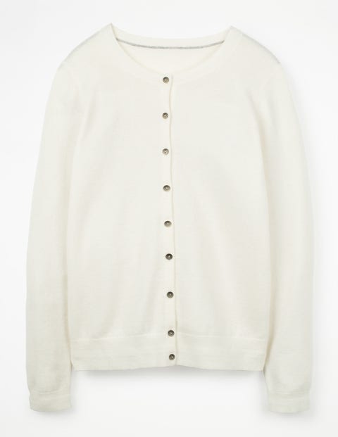 Cashmere Crew Cardigan - Ivory Cashmere Crew Cardigan - Ivory