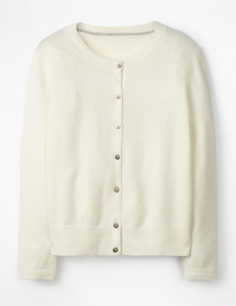 Cashmere Crop Crew Cardigan - Ivory Cashmere Crop Crew Cardigan - Ivory