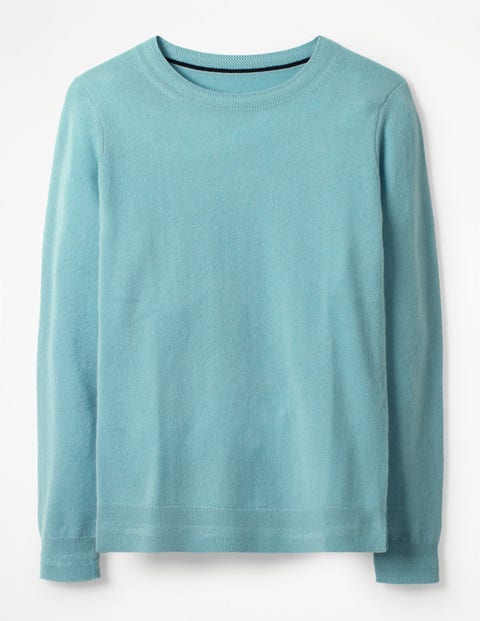Cashmere Crew Neck Sweater - Heron Blue Cashmere Crew Neck Sweater - Heron Blue