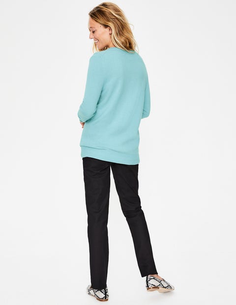 Cashmere Relaxed Vneck Sweater - Heron Blue Cashmere Relaxed Vneck Sweater - Heron Blue