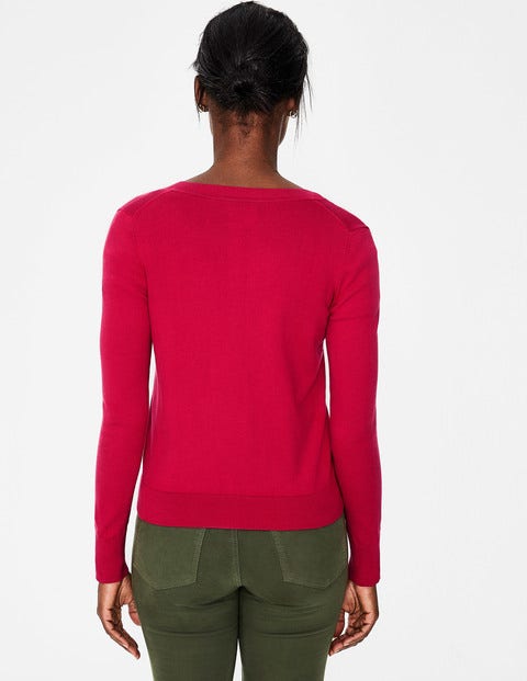 Amelia Crew Cardigan - Dark Rose Amelia Crew Cardigan - Dark Rose