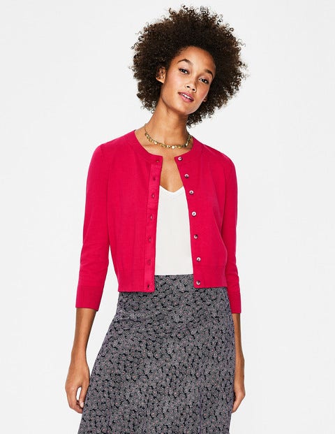 Amelia Crop Cardigan - Dark Rose Amelia Crop Cardigan - Dark Rose
