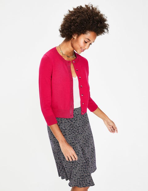 Amelia Crop Cardigan - Dark Rose Amelia Crop Cardigan - Dark Rose