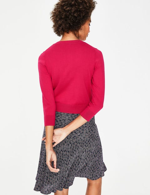 Amelia Crop Cardigan - Dark Rose Amelia Crop Cardigan - Dark Rose
