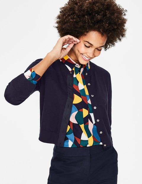 Amelia Crop Cardigan - Navy Amelia Crop Cardigan - Navy