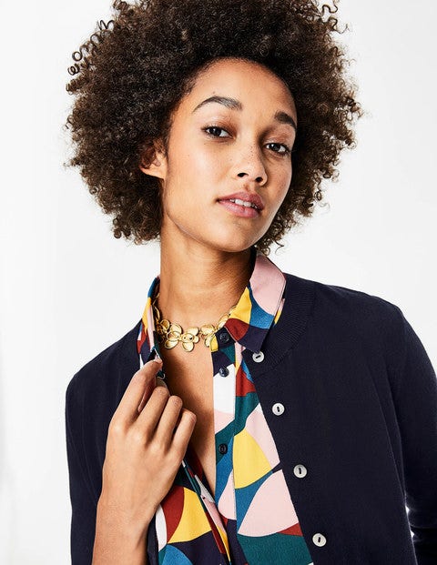 Amelia Crop Cardigan - Navy Amelia Crop Cardigan - Navy
