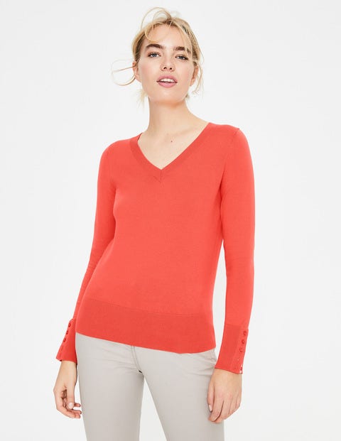 Tilda V-Neck Jumper - Bright Watermelon Tilda V-Neck Jumper - Bright Watermelon