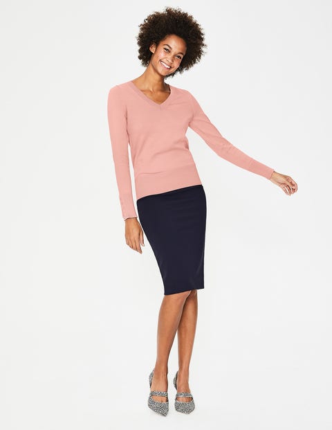 Tilda V-Neck Jumper - Chalky Pink Tilda V-Neck Jumper - Chalky Pink