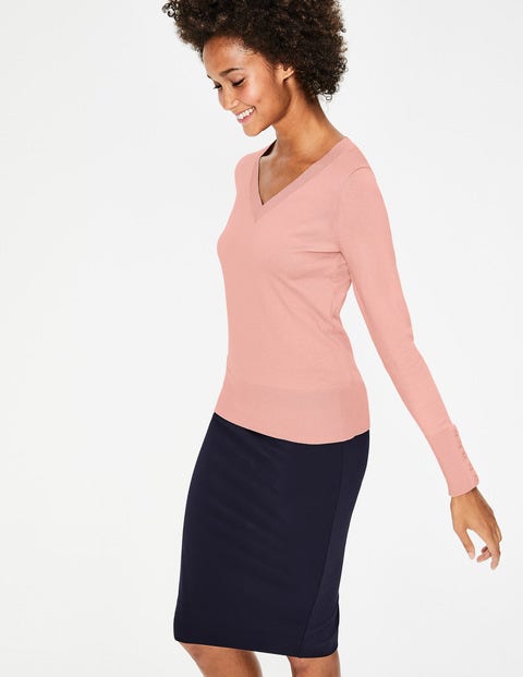 Tilda V-Neck Jumper - Chalky Pink Tilda V-Neck Jumper - Chalky Pink