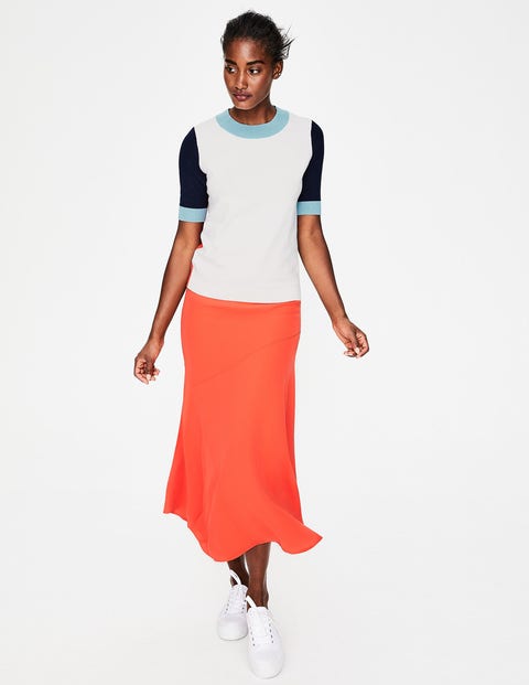 T-Shirt En Maille À Détail Coloré - Colourblock ivoire T-Shirt En Maille À Détail Coloré - Colourblock ivoire