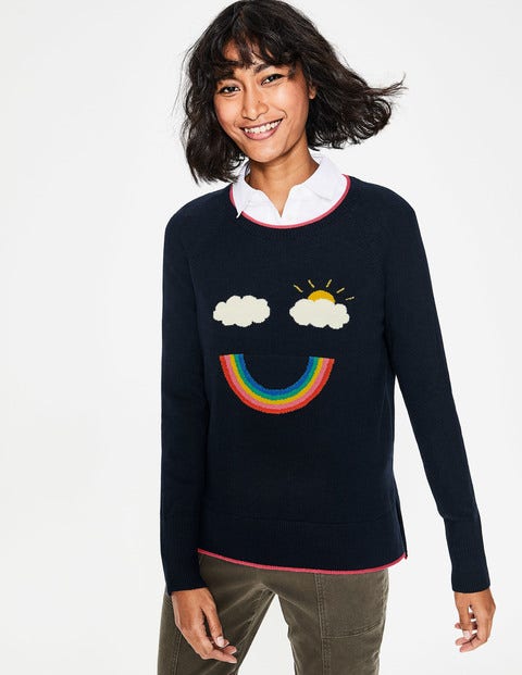 Penny Sweater - Navy Rainbow Penny Sweater - Navy Rainbow