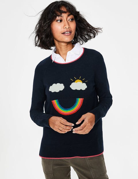 Penny Sweater - Navy Rainbow Penny Sweater - Navy Rainbow