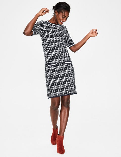 Ramona Knitted Dress - Navy/Ivory Ramona Knitted Dress - Navy/Ivory
