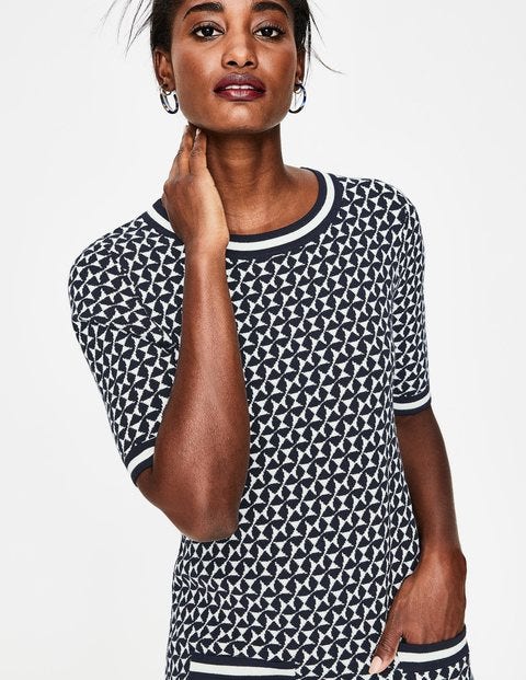 Ramona Knitted Dress - Navy/Ivory Ramona Knitted Dress - Navy/Ivory